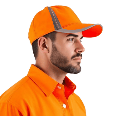 Reflective Accent Safety Cap High Visibility Construction Work Protection Hat Bright Orange