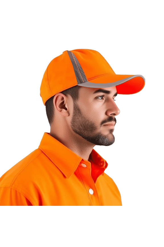 Reflective Accent Safety Cap High Visibility Construction Work Protection Hat Bright Orange