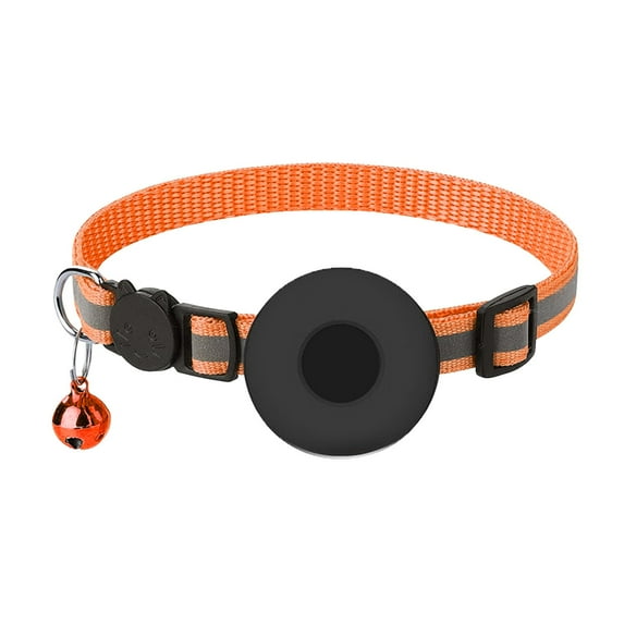 Reflective Adjustable Breakaway Pet Collar with Airtag Holder for Cats 1 CM Width Strap for and Convenience