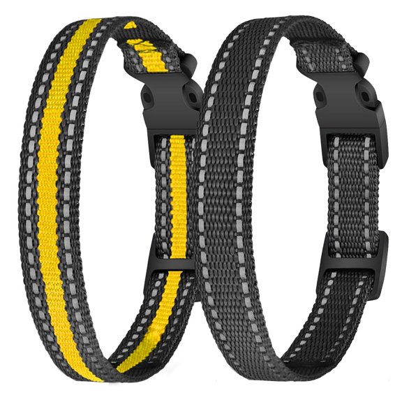 Reflective Adjustable Replacement Strap for Dog Shock Training Bark Collar, Ultra Comfy Soft Breathable, Most of Electronic Training Collar (Black+Green)