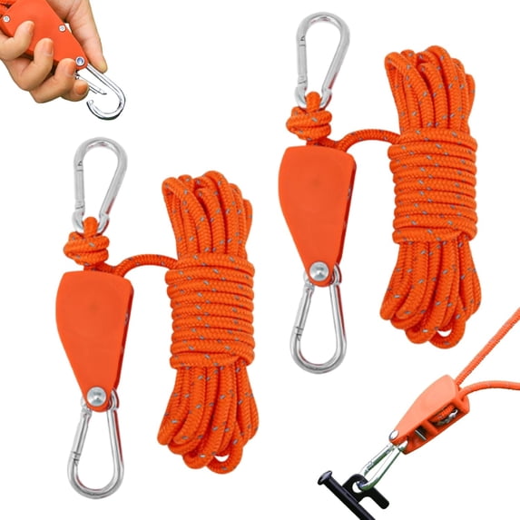 Reflective Adjustable Tent Guyline with Toggle - 2-Pack Waterproof Camping Rope for Canopy, Kayak, and Outdoor Use(1Set, B)