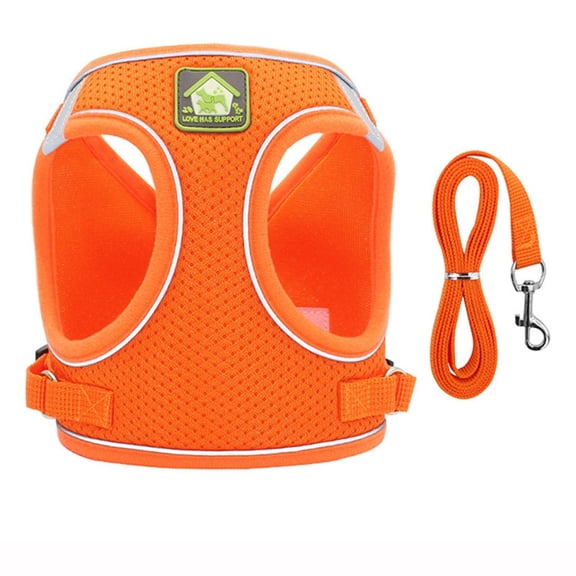 Reflective Air Mesh Pet Vest Harness with D-Ring Quick Release Buckles Breathable Escape Proof Walking Harness for Small Puppies Cats Outdoor Jogging Training