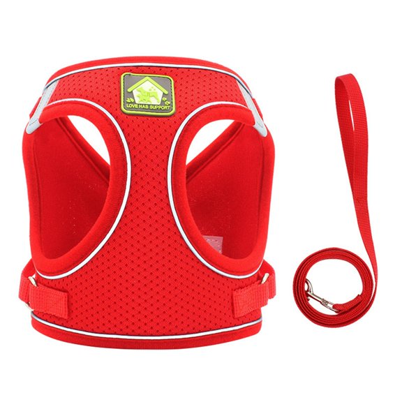 Reflective Air Mesh Pet Vest Harness with D-Ring Quick Release Buckles Breathable Escape Proof Walking Harness for Small Puppies Cats Outdoor Jogging Training