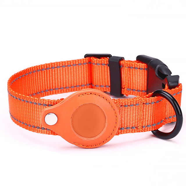 Reflective AirTag Dog Collar, Padded Apple Air Tag Dog Collar, Heavy
