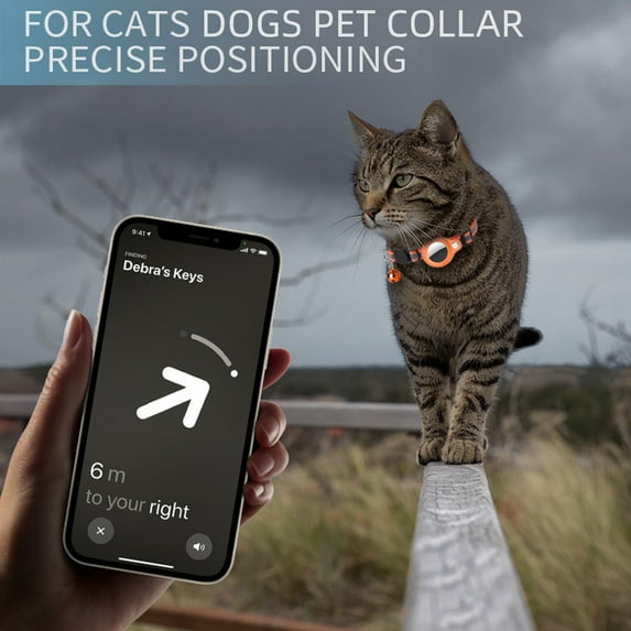 Reflective AirTag Pet Collar,Dog Collar with AirTag Tracker,Cat Collar with AirTag Tracker,Pet Anti-lost Positioning Collar for Puppy/Kitten