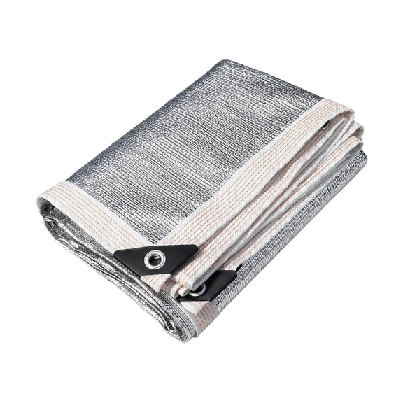 Reflective Aluminum Shade Cloth Tarp with Grommets for Garden Patio Car Pergola Sun Shade Cover, Outdoor Shade for RV and Car Protection