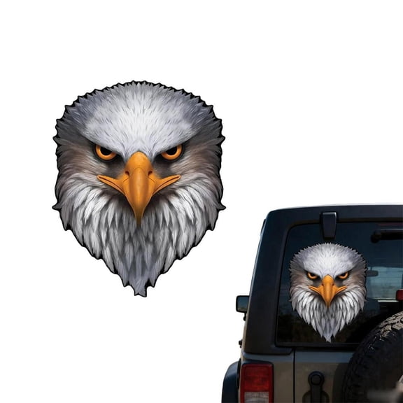 Reflective American Flag Eagle Decal for Trucks, High-Visibility Bald Eagle Head Window Sticker for Tailgates, Cars, and Laptops, 4x5 Inch