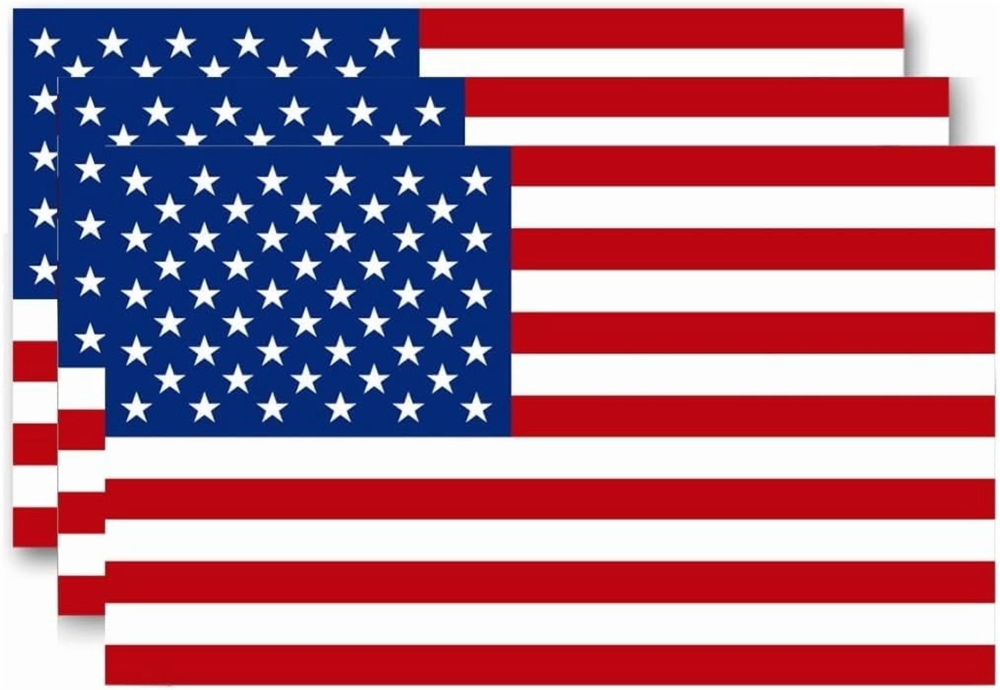Reflective American Flag Stickers - 3-Pack, 5x3 Inches - Durable ...