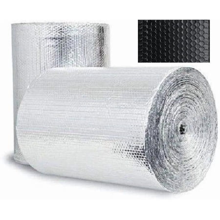 Reflective BLACK REFLECTIVE BUBBLE SPIRAL DUCT WRAP HVAC Insulation Roll 12X25