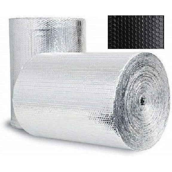 Reflective BLACK REFLECTIVE BUBBLE SPIRAL DUCT WRAP HVAC Insulation Roll 6"X10'