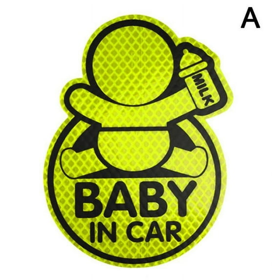 Reflective Baby On Board Baby in Car Window Bumper Cute Sign Vinyl Sticker Decal X1G7
