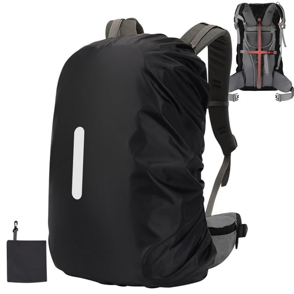 Reflective Backpack Rain Cover - Waterproof Nylon Cover with Reflective Strips for Cycling/Hiking/Travel, Quick-Drying Universal Backpack Protector