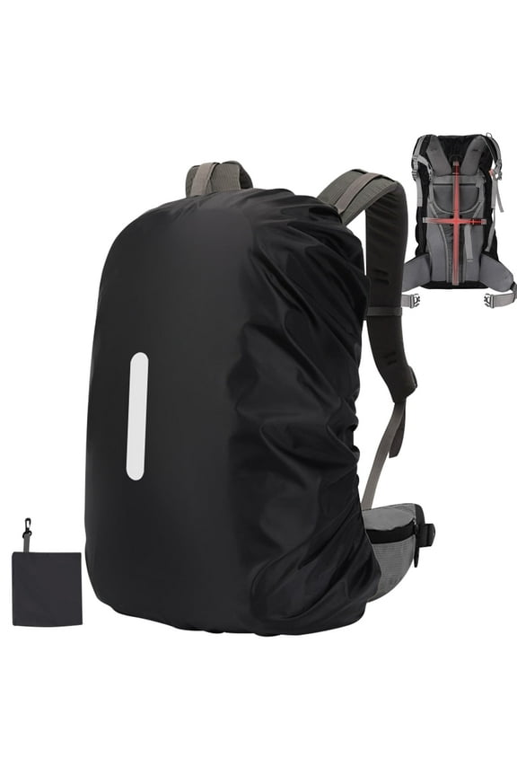 Reflective Backpack Rain Cover - Waterproof Nylon Cover with Reflective Strips for Cycling/Hiking/Travel, Quick-Drying Universal Backpack Protector