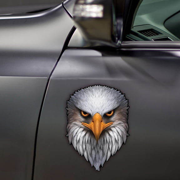 Reflective Bald Eagle Head Sticker with American Flag – Patriotic Decal for Car, Truck, Laptop & Home Decor, Waterproof Vinyl