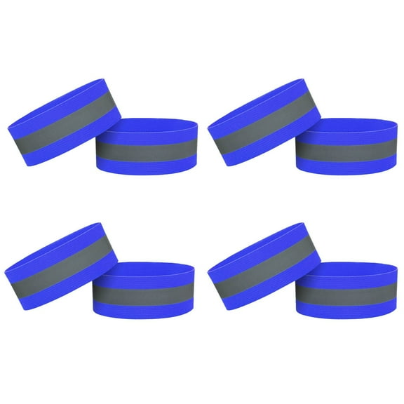 Reflective Bands, Safety Straps, 8-Pack Reflective Armbands for Night Running, Cycling, Outdoor Sports, Adjustable Wrist Ankle Bands, High Visibility Gear