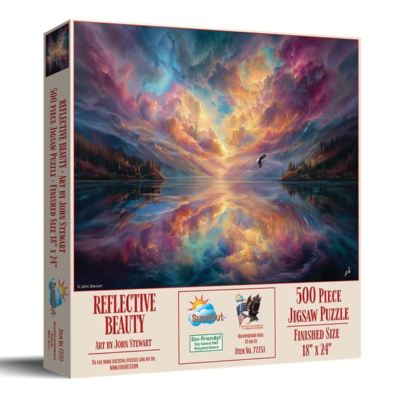 Sunsout Reflective Beauty 500 Piece Jigsaw Puzzle for Adults - Finished Size: 18" x 4" by Artist: JonStewart