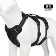 thumbnail image 1 of Reflective Big Dog Harness Adjustable Pet Chest Harness Explosionproof for Labrador Harnesses Small Large Dogs Traction Supplies (Black,L), 1 of 7