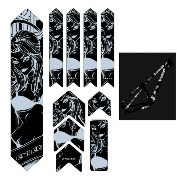 Reflective Bike Frame Stickers Mountain Bike Scratch Resistant Frame Protector Removable Sticker Road  Frame Adhesive Guard Cover