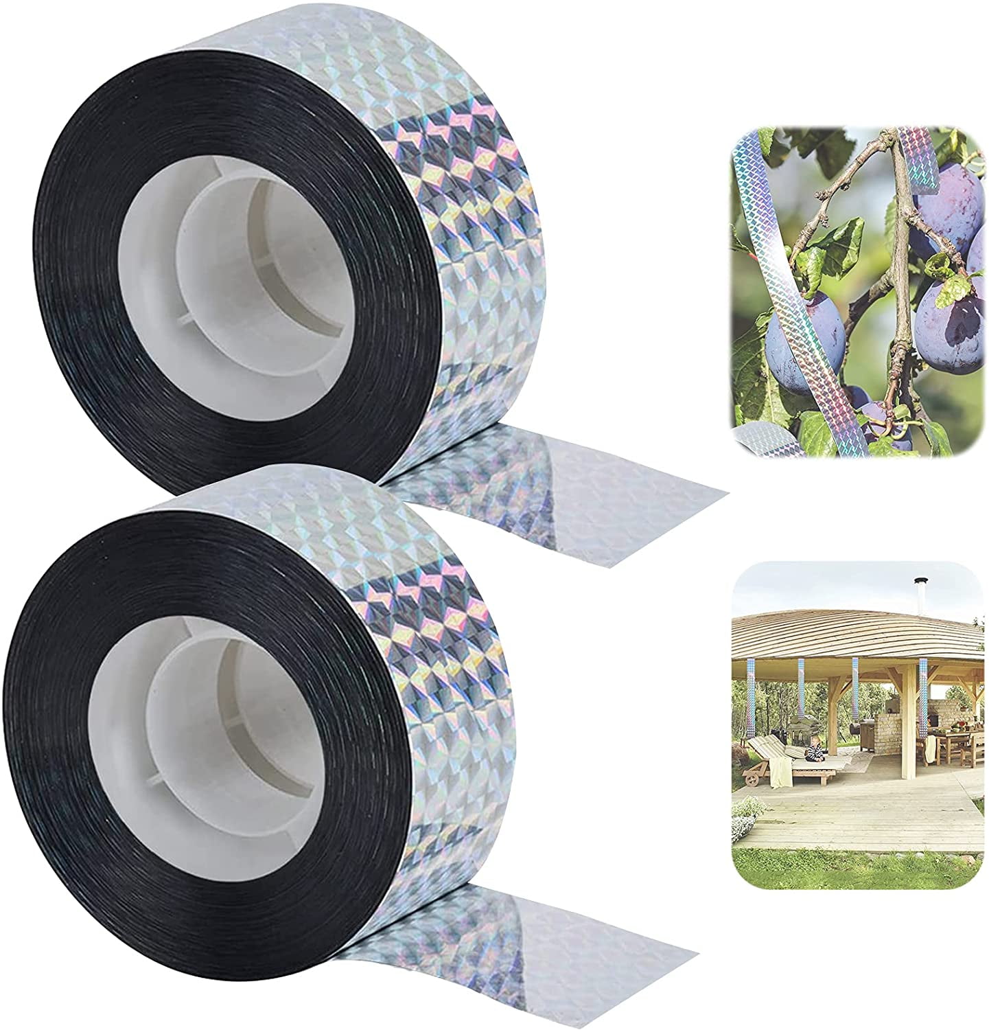 Reflective Bird Deterrent Tape,Ternel 2 Rolls Bird Repellent Tape,Bird