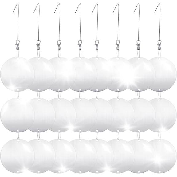 Reflective Bird Scare Discs Set, 24PCS Large Double-Sided Bird Deterrents for Outside, Bird Reflectors to Keep Birds, Woodpeckers, Pigeons Away from House, Outdoor Garden, Patio and Yard