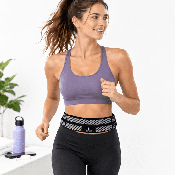 Reflective Black Small Zipper Running Belt Waist Pack for Fitness ...