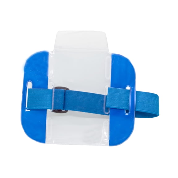 Reflective Blue Armband Badge Holder with Adjustable Strap - Pack of 50 pcs