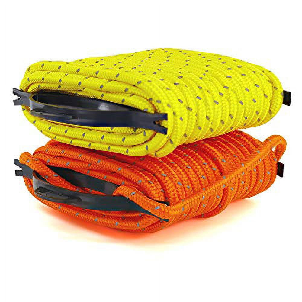 Reflective Braided Rope with Winder Organizer Spool 50 Ft. High Visible ...