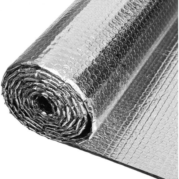 Reflective Bubble Insulation Sheet,5mm Double Side Aluminum Foil Bubble Shield, Aluminum Foil Thermal Insulation Radiant Barrier for Windows, RV, Roof, Garage Door (23.6IN X 10FT)