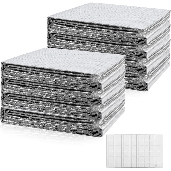 Reflective Bubble Insulation Sheet 6MM Thick Double Bubble Aluminum Foil Shield Garage Door Insulation Panels Kit Radiant Barrier for Windows RV Roof Attic Wall