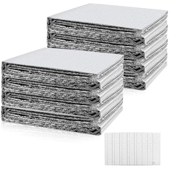 Reflective Bubble Insulation Sheet 6MM Thick Double Bubble Aluminum Foil Shield Garage Door Insulation Panels Kit Radiant Barrier for Windows RV Roof Attic Wall (24IN X 48IN, 8 PCS)