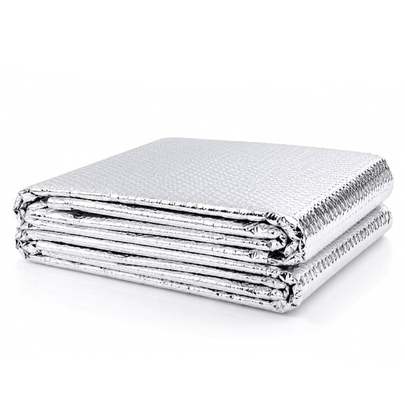 punada Reflective Insulation Roll, 48" x 10 Ft Double-Sided Aluminum Foil Bubble Insulation, Radiant Heat Reflective Insulation Sheet for Window, RV, Roof & Garage Door