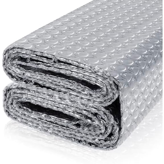 Reflective Bubble Insulation Sheet, Double Side Aluminum Foil Bubble Shield, Aluminum Foil Thermal Insulation Radiant Barrier for Windows, RV, Roof, Garage Door (47IN X 10FT)