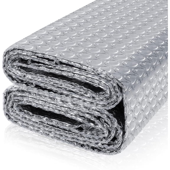 Reflective Bubble Insulation Sheet, Double Side Aluminum Foil Bubble Shield, Aluminum Foil Thermal Insulation Radiant Barrier for Windows, RV, Roof, Garage Door (23.6IN X 6.56FT)