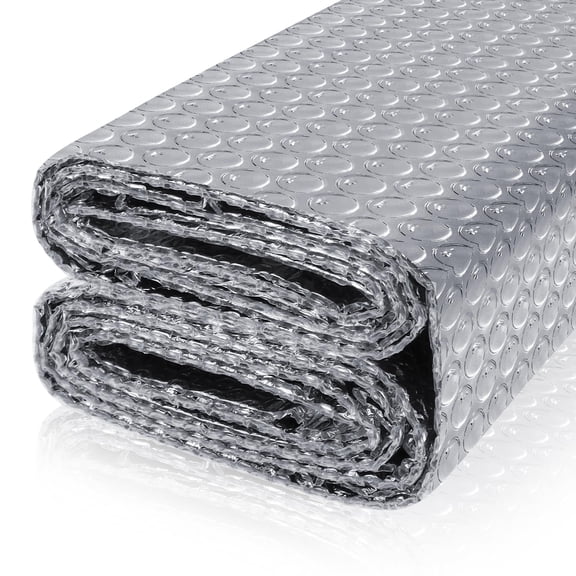 Reflective Bubbleulation Sheet Double Side Aluminum Foil Shield Thermal Radiant Barrier For Windows Rv Roof Gardoor (23.6in X 20ft)