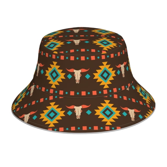 Reflective Bucket Hat Packable Sun Hats Outdoor Summer Cap , Cowboy Western Native