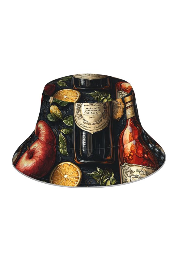 Reflective Bucket Hat Sun Hats Outdoor Travel Beach Packable Cap , Italian Theme Pattern Funny