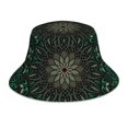 thumbnail image 1 of Reflective Bucket Hat Sun Hats Outdoor Travel Beach Packable Cap , Psychedelic Mandala Geometric Cannabis, 1 of 5