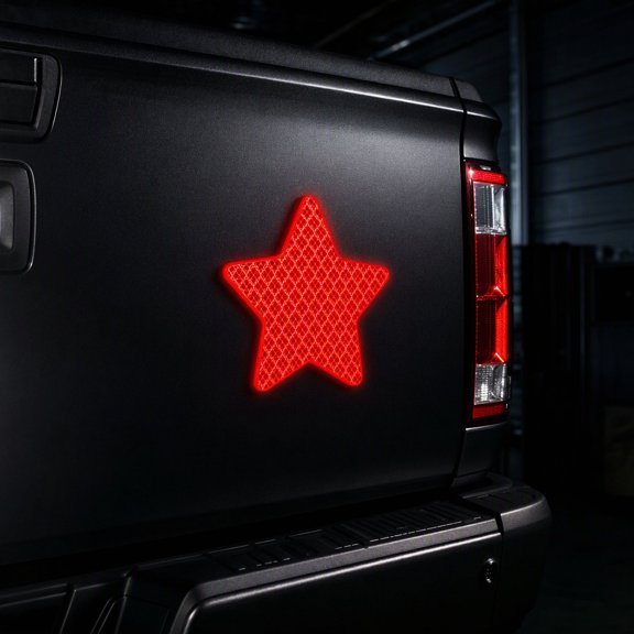 Reflective Car Stickers,6 Pack Star Reflective Car Stickers with Self-Adhesive and Highly Reflective Design,Safety Vehicle Decals Ideal for Cars,Helmets,Bikes