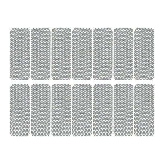 Reflective Car Stickers Vehicle Safety Warning Signs 14pcs 3x8cm Reflective Warning Strip Tape Car Bumper Reflective Strips Secure Reflector Decals White