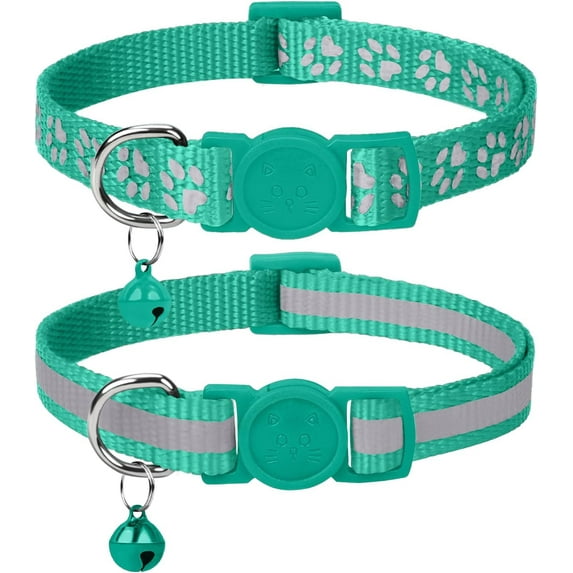 Reflective Cat Collar Breakaway with Bells, 2 Pack Girl Boy Pet Cat Collar Adjustable