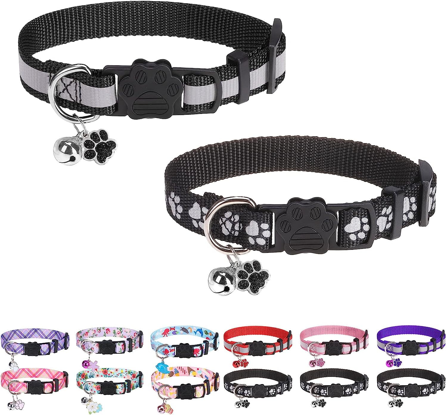 Reflective Cat Collars Breakaway for Big Cats/Adult Cats Boys and Girls