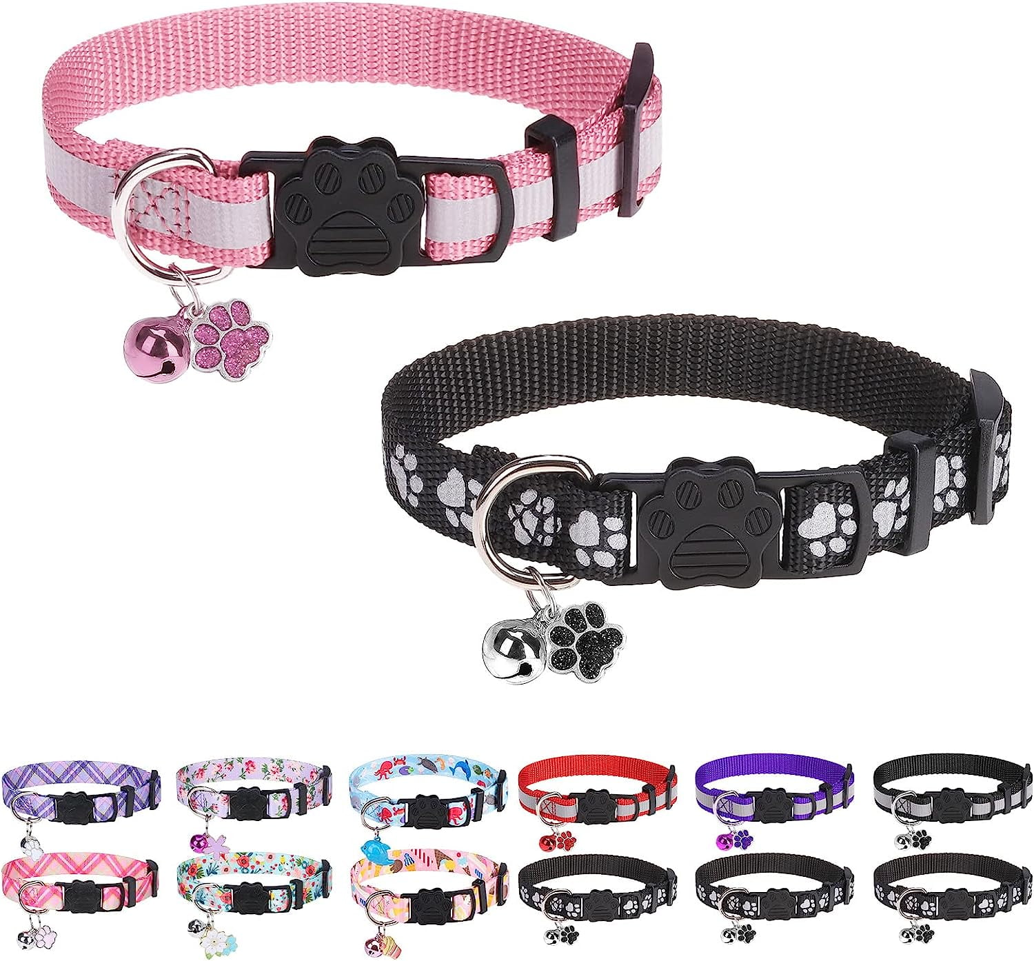 Reflective Cat Collars Breakaway for Big Cats/Adult Cats Boys and Girls