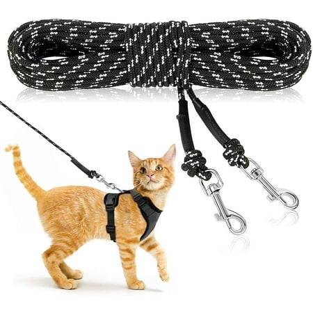Reflective Cat Long Leash - 5 FT Escape Proof Walking Leads, Outdoor Animals Extender Leash