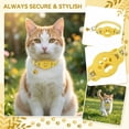 thumbnail image 1 of Reflective Cat and Small Dog Collar with Protective Holder for Tracking Tag, Anti-Lost Adjustable Pet Neck Strap with Bell, Lightweight Deformation-Resistant Design, Yellow, 1 of 5