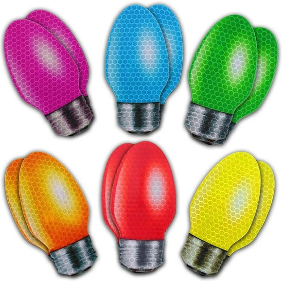 Reflective Christmas Car Decorations Holiday Lights Magnet Set 4" 12 Pack Light