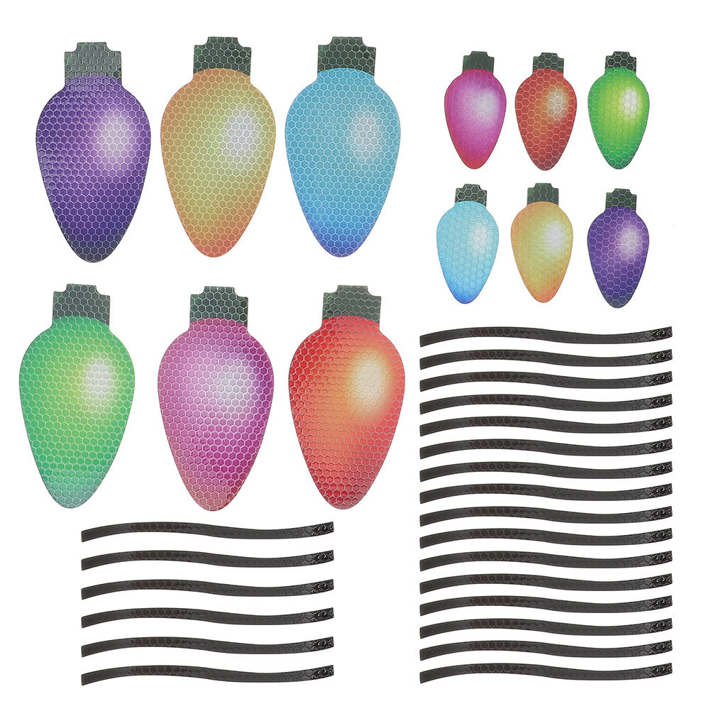 Reflective Christmas Lights Car Stickers for Refrigerator