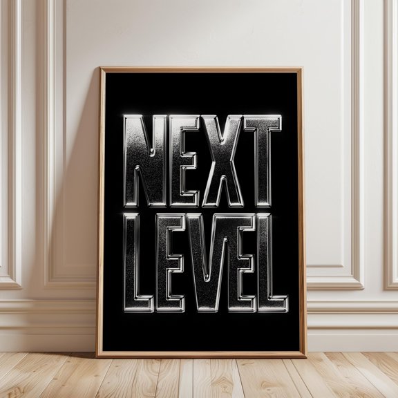Reflective Chrome Next Level Modern Futuristic Wall Art Print Decor Home Decor Office Wall Art