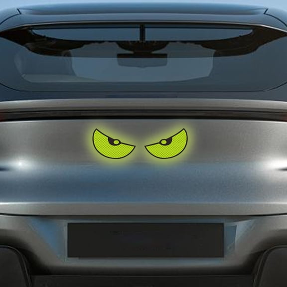 Reflective Devil Eye Car Stickers 2 Pack PVC Auto Window Decals Night Visibility Decorative Rear Body Graphics