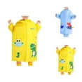thumbnail image 1 of Reflective Dinosaur Rain Poncho for Kids, Waterproof Hooded Raincoat for Kindergarten Boys & Girls, School Rain Wear for Walking & Cycling, 1 of 7