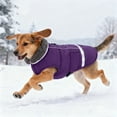 thumbnail image 1 of Reflective Dog Coat Winter Jacket with Thicken Lining,Waterproof Windproof Cold Weather Puppy Apparel,Adjustable Warm Pet Vest for Small,Medium,Large Dogs for Outdoor Safety(Purple,L), 1 of 5